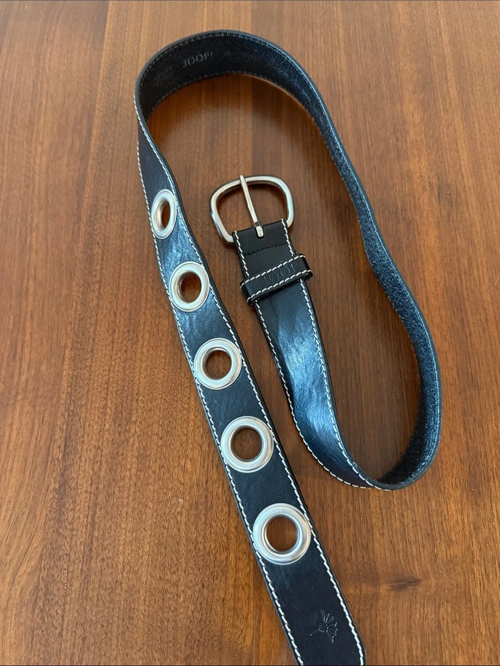 Joop ( German  brand) Woman Black Leather Belt with Silver Buckle